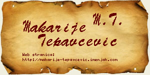 Makarije Tepavčević vizit kartica
